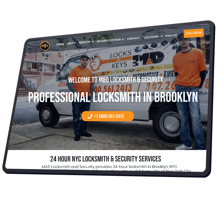 M&D Locksmith & Security wordpress website by John Empuerto